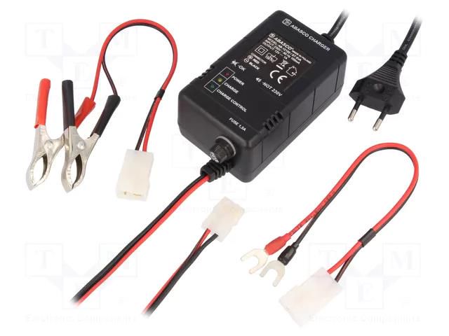 Charger: for rechargeable batteries; acid-lead; 1A; 7÷20Ah ABASCO AB-12.100/ST8VA