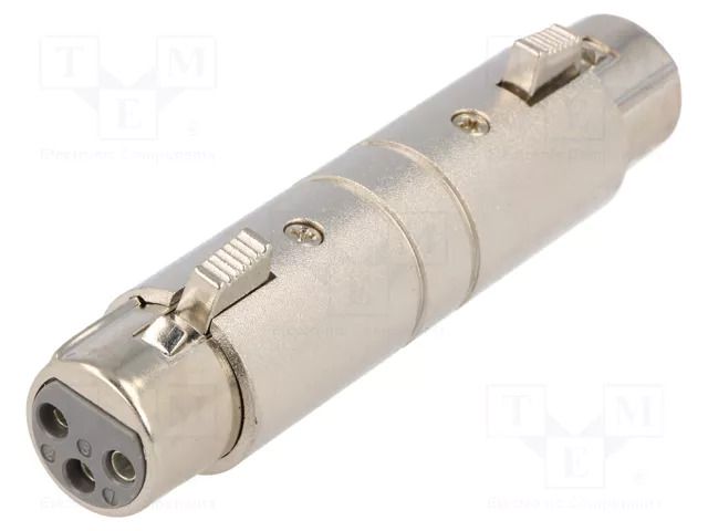 Coupler; XLR female,both sides; PIN: 3; silver; straight AMPHENOL AC3F3FW