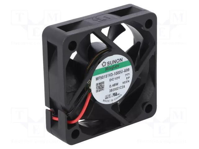 Fan: DC; axial; 12VDC; 50x50x15mm; 17.32m3/h; 20.1dBA; Vapo; 3800rpm SUNON MF50151V3-A99-A