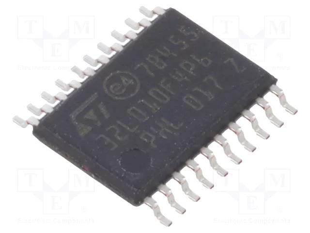 IC: STM32 ARM microcontroller; 32MHz; TSSOP20; 1.8÷3.6VDC; Cmp: 2 STMicroelectronics STM32L010F4P6