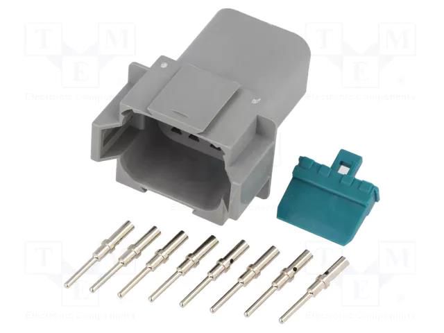 Connector: wire-wire; plug; male; AT; PIN: 8; IP67,IP69K; for cable AMPHENOL AT04-08PA-KIT01
