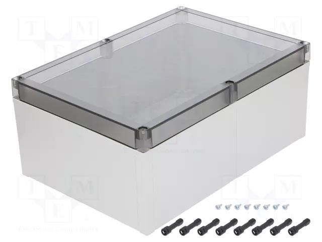 Enclosure: multipurpose; X: 255mm; Y: 360mm; Z: 152mm; MNX; grey; IK08 FIBOX PC300/150ZT