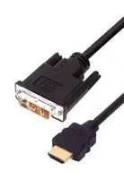 CABLE ASSY, HDMI PLUG-DVI-D PLUG, 9.8FT HD-DVI-MM-3