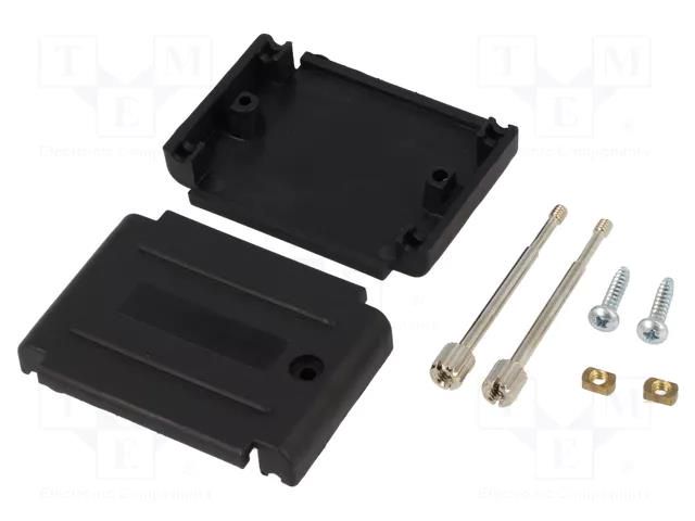 Enclosure for connectors: D-Sub adapters; Locking: screws; black ENCITECH DAPK25-JS