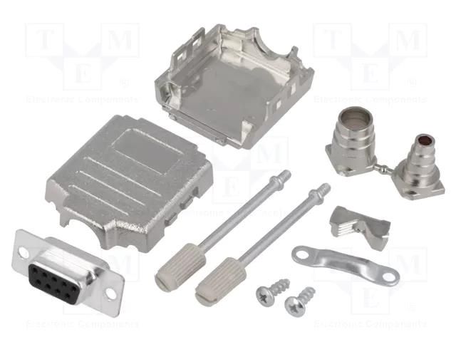 Connector: D-Sub; PIN: 9; plug; female; soldering; for cable; black ENCITECH DPPK09-M-DBS-K