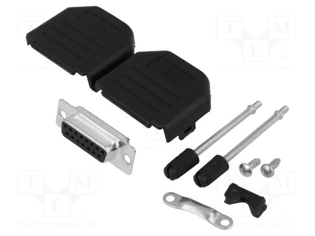 Connector: D-Sub; PIN: 15; plug; female; soldering; for cable ENCITECH DPPK15-BK-DBS-K