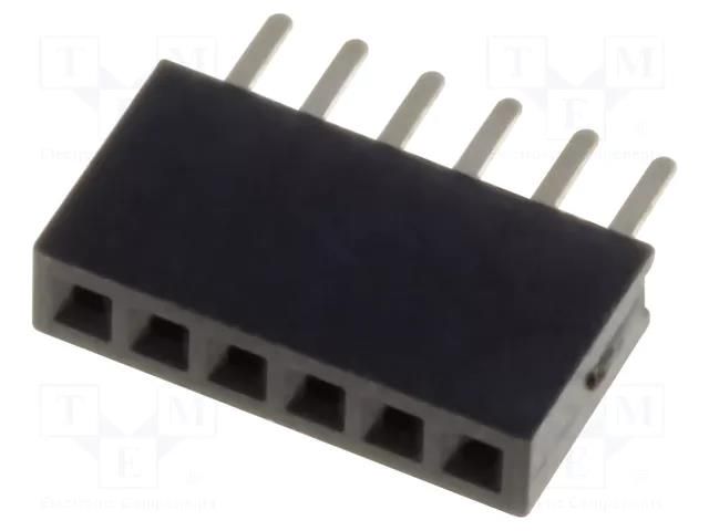 Connector: pin strips; socket; female; PIN: 6; straight; 1A; THT CONNFLY DS1065-01-1X6S8BV