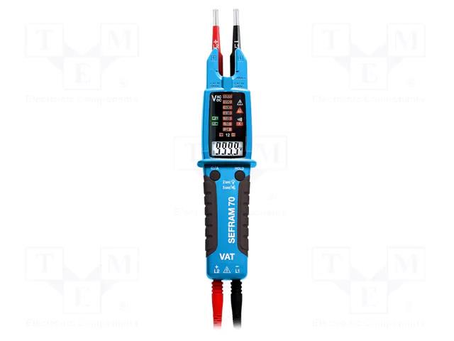 Tester: electrical; LCD,LED; (10000); 0.09÷1kVAC; VAC: 6÷999.9V SEFRAM SEFRAM70