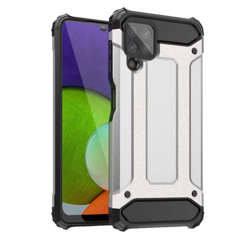 Hybrid Armor Case Tough Rugged Cover for Samsung Galaxy A22 4G silver, Hurtel 5907769326509 5907769326509