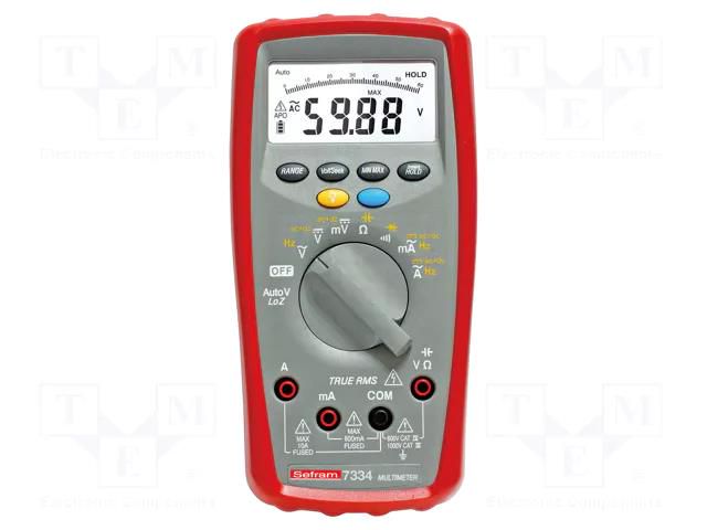 Digital multimeter; LCD; 3,75 digit (6000); 3x/s; VDC: 600mV,600V SEFRAM SEFRAM7334