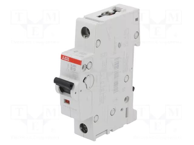 Circuit breaker; 230/400VAC; Inom: 13A; Poles: 1; Charact: B; 6kA ABB S201-B13