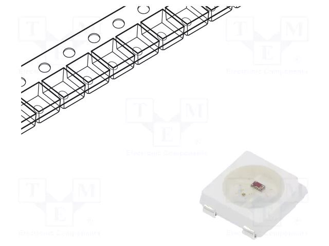Programmable LED; RGB; SMD; 5050,PLCC4; 3.7÷5.3VDC; 5x5x1.57mm WORLDSEMI WS2812B-V5