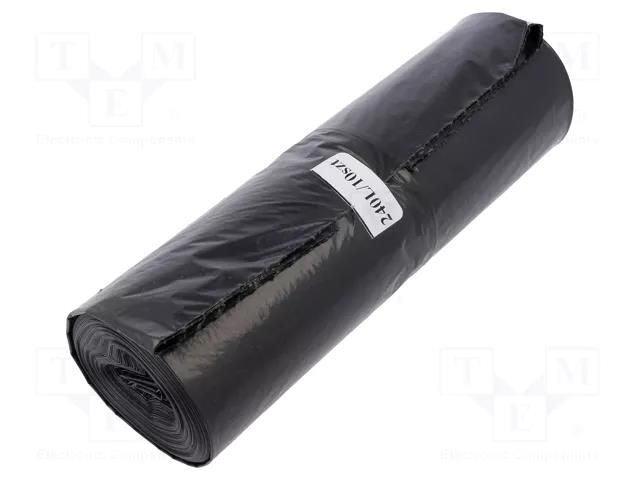 Trash bags; polyetylene LD; black; 240l; 10pcs. PLAST PL.03-02-24711