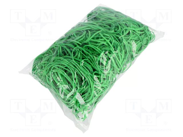 Rubber bands; Width: 3mm; Thick: 1.5mm; rubber; green; Ø: 70mm; 1kg PLAST PL.07-01-07733