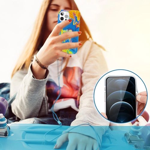 Kingxbar Watercolor Series color case for iPhone 12 Pro Max yellowblue, Kingxbar 6959003511300 6959003511300