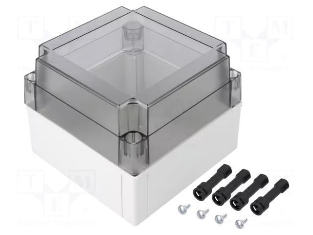 Enclosure: multipurpose; X: 130mm; Y: 130mm; Z: 100mm; MNX; grey; IK08 FIBOX PC125/100HT