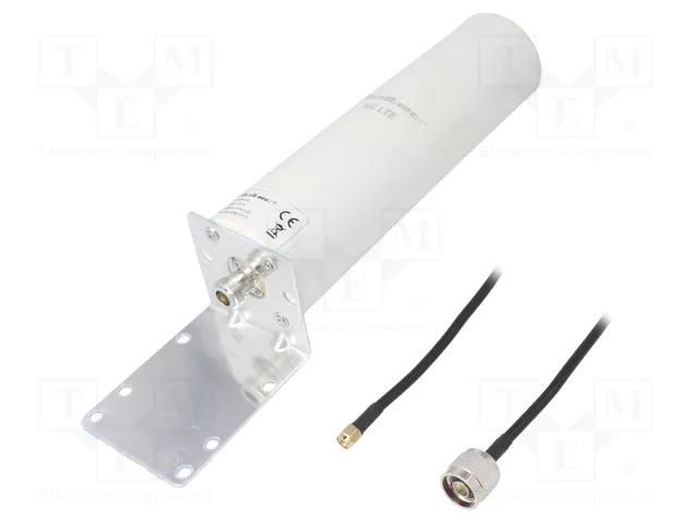 Antenna; white; N,SMA; 50W; 600÷2700MHz; 50Ω; 3m; 30dBi; -45÷80°C QOLTEC QOLTEC-57014