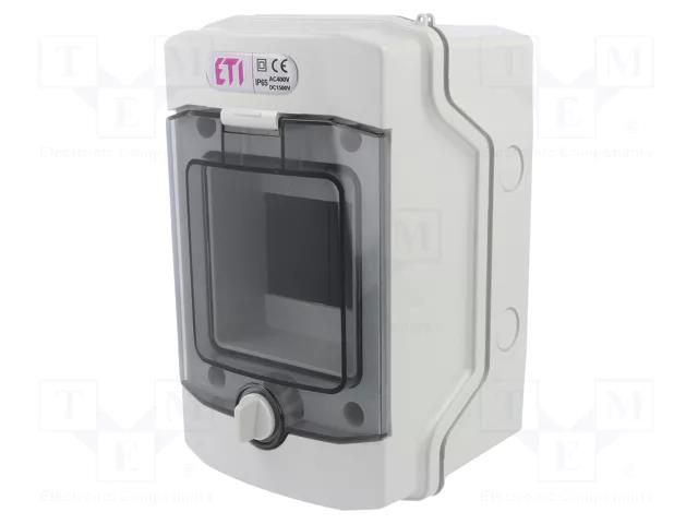 Enclosure: for modular components; IP65; light grey; No.of mod: 4 ETI POLAM ETI-ECH-4G