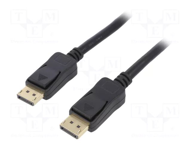 Cable; DisplayPort plug,both sides; DisplayPort 1.4; 1m; black QOLTEC QOLTEC-50585