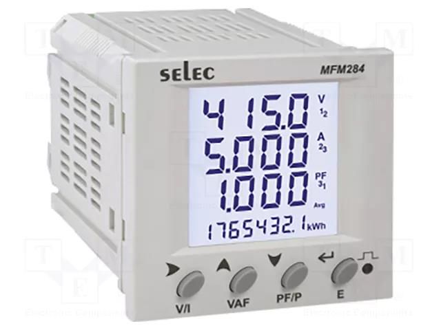 Meter: network parameters; on panel; digital,mounting; LCD SELEC MFM284-C-CE