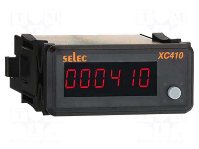 Meter: counter; digital,mounting; on panel; LED; 6 digits; 230VAC SELEC XC410-CU