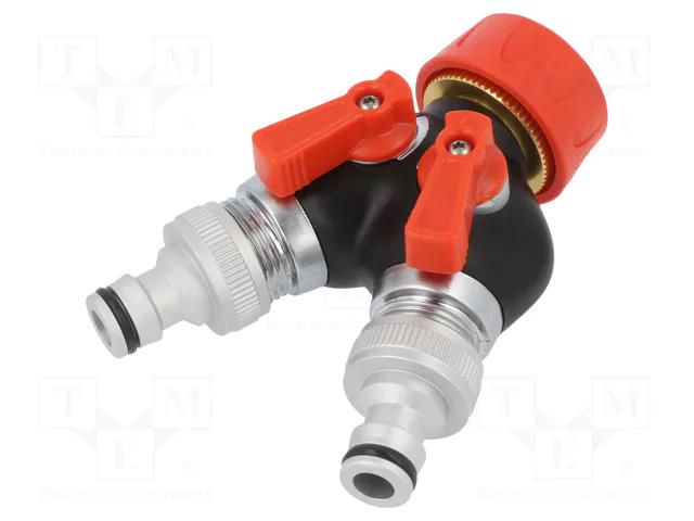 Garden valve; ABS,aluminium; double; 3/4" YATO YT-9941