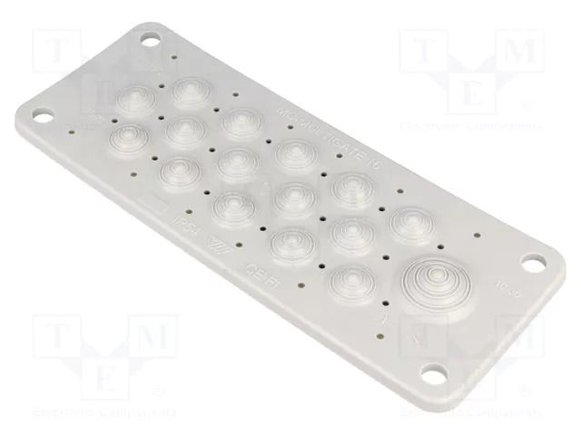 Multigate grommet; light grey; Holes no: 16; -40÷100°C; IP54 TRELLEBORG MC16