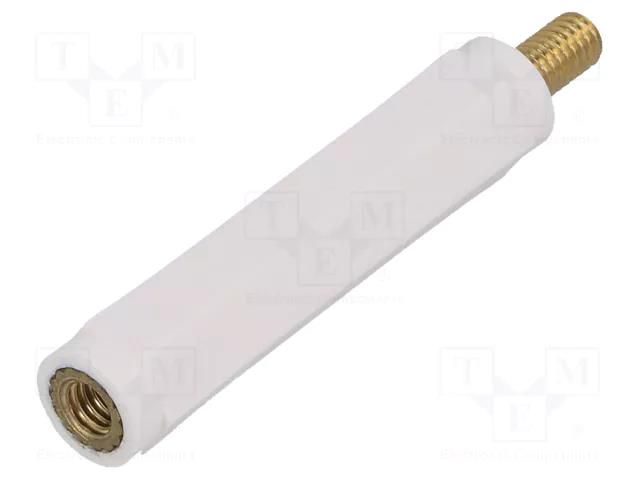 Insulating sleeve; Int.thread: M4; L: 40mm; UL94V-2; polyamide DREMEC TFM-M4X40/DR2186