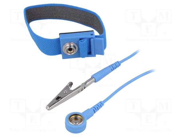 Wristband; ESD; Features: antialergic; blue; 1.8m STATICTEC PRT-STW1100