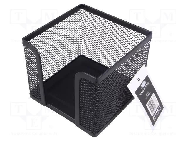 Sticky notes container; black; metal Q-CONNECT Q-CONNECT-PK/BK