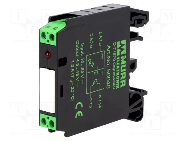 Relay: interface; Ucoil: 24VDC; transistor; Uswitch: 4.5÷53VDC MURRELEKTRONIK MURR-50040