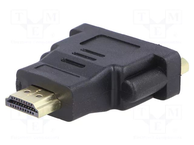 Adapter; DVI-I (24+5) socket,HDMI plug; Full HD 1080p; black AKYGA AK-AD-02
