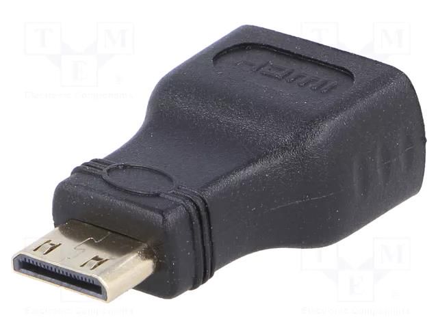 Adapter; HDMI socket,mini HDMI plug; HDMI 1.4; black AKYGA AK-AD-04