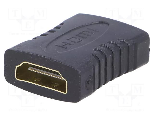 Adapter; HDMI socket,both sides; HDMI 1.4; black AKYGA AK-AD-05