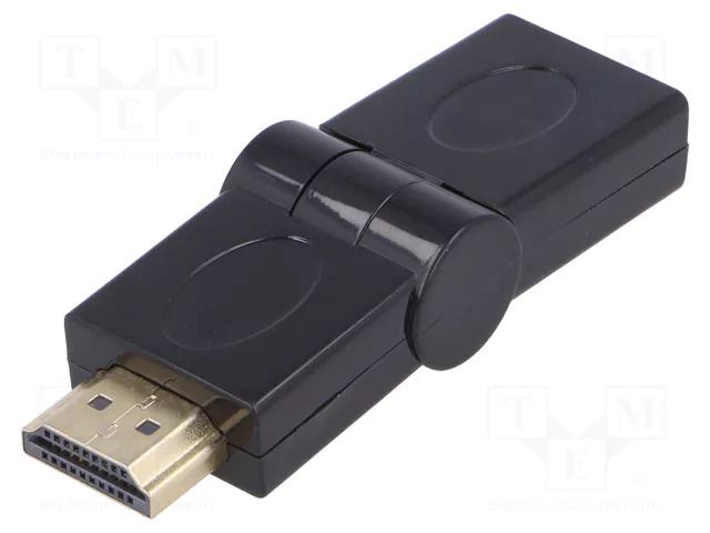 Adapter; HDMI plug,HDMI plug movable ±90°; HDMI 1.4; black AKYGA AK-AD-40