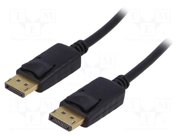 Cable; DisplayPort plug,both sides; DisplayPort 1.2; 1.8m; black AKYGA AK-AV-10