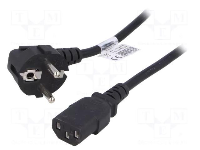 Cable; 3x0.75mm2; PVC; 5m; black; 10A; 250V; Core: CCA AKYGA AK-PC-05A