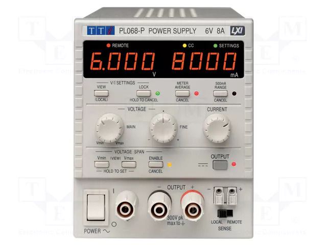 Power supply: programmable laboratory; Ch: 1; 0÷6VDC; 0÷8A; 1mV AIM-TTI PL068-P