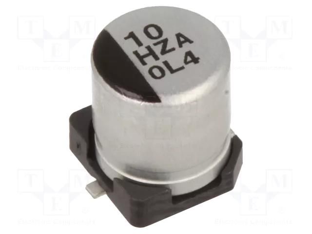 Capacitor: hybrid; 10uF; 50VDC; SMD; ESR: 120mΩ; ZA; ±20%; Ø5x5.8mm PANASONIC EEHZA1H100R