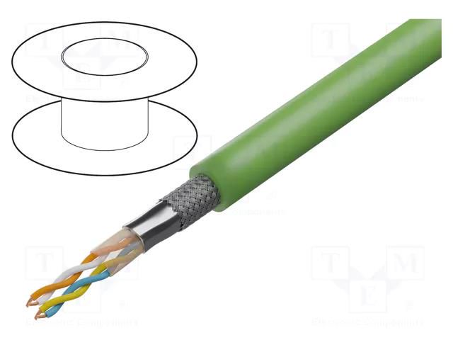 Wire: data transmission; HELUKAT® PROFInet B; 2x2x22AWG; green HELUKABEL HELUKAT-FESTOON-B
