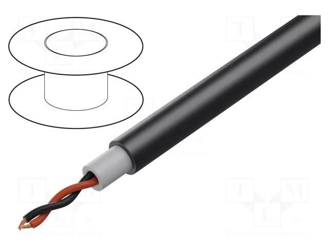 Wire: loudspeaker cable; 2x1.5mm2; stranded; OFC; black; PVC; 49VAC TASKER TAS-C275-BK