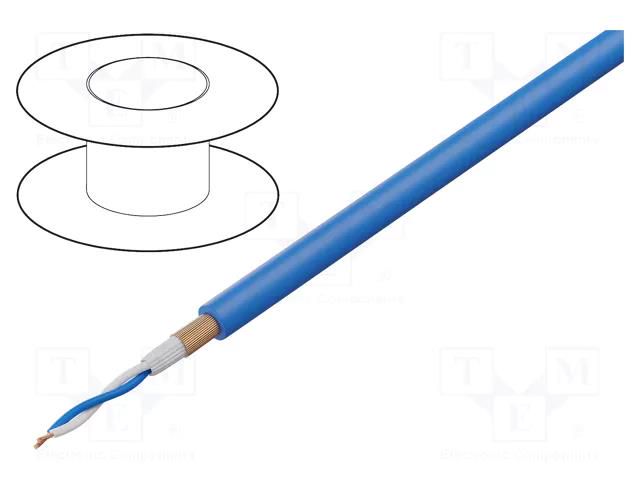 Wire: microphone cable; 2x0.22mm2; blue; OFC; -15÷70°C; PVC TASKER TAS-T32-BL