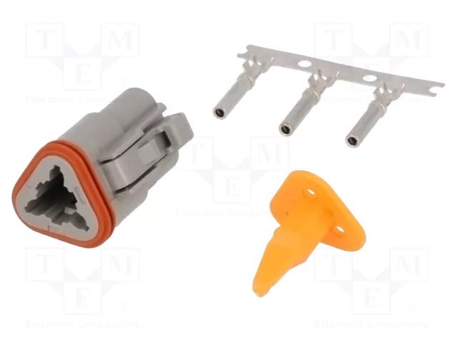 Connector: wire-wire; plug; female; DT; PIN: 3; IP68; for cable; 13A DEUTSCH S-DT06-3S