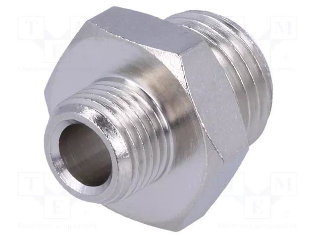 Nipple; threaded,reductive; nickel plated brass; max.300°C PNEUMAT 2030-3/8-1/2