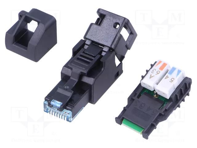 Connector: RJ45; plug; PIN: 8; Cat: 6a; unshielded; gold-plated TELEGÄRTNER J00026A3000