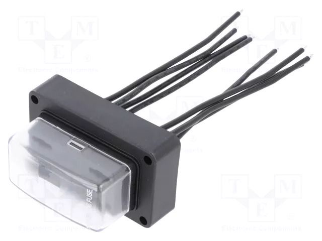 Fuse holder; 19mm; 20A; Leads: cables; Body: black; UL94V-0; PBT SCI R3-94-11-3104