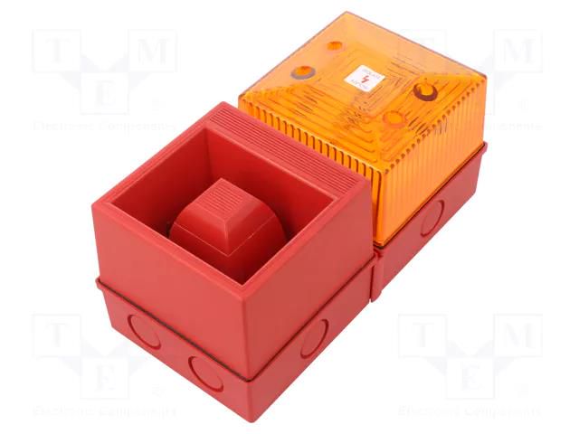 Signaller: lighting-sound; 230VAC; siren,flashing light; amber CLIFFORD & SNELL YL40/N50/A/RN/WR