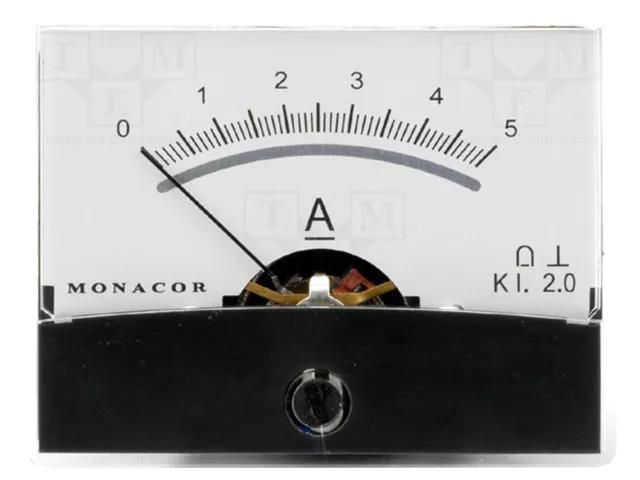 Ammeter; on panel; I DC: 0÷5A; Class: 2; Int.resist: 12mΩ; Ø37.5mm MONACOR PM-2/5A