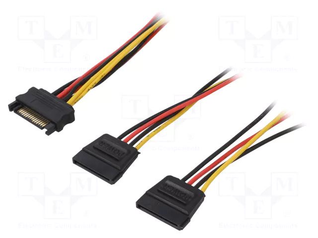 Cable: SATA; SATA plug,SATA L-Type plug x2; 0.5m; SATA III QOLTEC QOLTEC-27615