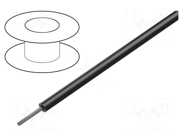 Wire; HookUp Wire; stranded; Cu; 22AWG; PVC; black; 600V; 305m ALPHA WIRE 1855-BK001